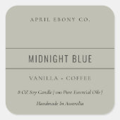 EINFACHE ELEGANTE MINIMAL MODERNE DUSKY GRAY GREEN QUADRATISCHER AUFKLEBER (Vorderseite)