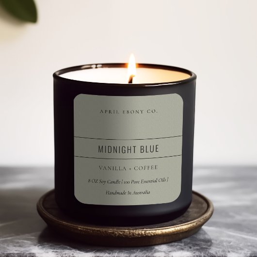 EINFACHE ELEGANTE MINIMAL MODERNE DUSKY GRAY GREEN QUADRATISCHER AUFKLEBER