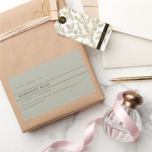 EINFACHE ELEGANTE MINIMAL MODERNE DUSKY GRAY GREEN RECHTECKIGER AUFKLEBER