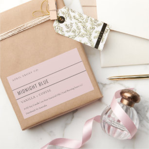EINFACHE ELEGANTE MINIMAL MODERNE DUSKY PINK CANDL RECHTECKIGER AUFKLEBER