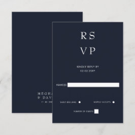 Einfache Elegante Minimal Moderne Hochzeit der Mar RSVP Karte