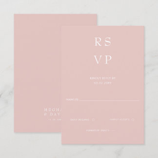 Einfache Elegante Minimal Moderne Hochzeit RSVP Karte