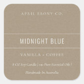 EINFACHE ELEGANTE MINIMAL MODERNE RUSTISCHE KRAFTK QUADRATISCHER AUFKLEBER (Vorderseite)