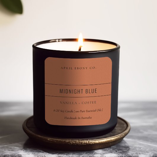 EINFACHE ELEGANTE MINIMAL MODERNE TERRACOTTA ORANG QUADRATISCHER AUFKLEBER