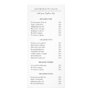 Einfache elegante Minimal-Preisliste Moderne Werbekarte