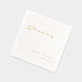 Einfache Elegante Minimal Topographie Cheers Weddi Servietten Mit Folie (Links)