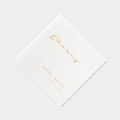 Einfache Elegante Minimal Topographie Cheers Weddi Servietten Mit Folie (Rechts)