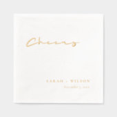 Einfache Elegante Minimal Topographie Cheers Weddi Servietten Mit Folie (Vorderseite)