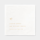 Einfache Elegante Minimal Topographie Herzenslust Servietten Mit Folie (Vorderseite)