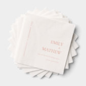 Einfache Elegante Minimal Typografie Custom Weddin Servietten Mit Folie (Insitu (Gestapelt))
