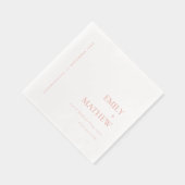 Einfache Elegante Minimal Typografie Custom Weddin Servietten Mit Folie (Rechts)