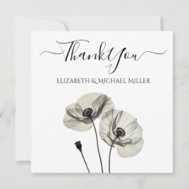 Einfache Elegante Minimalismus Schwarze und weiße  Dankeskarte