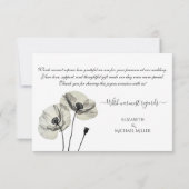 Einfache Elegante Minimalismus Schwarze und weiße  Dankeskarte (Rückseite)