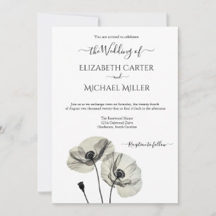 Einfache Elegante Minimalismus Schwarze und weiße Einladung