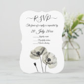 Einfache Elegante Minimalismus Schwarze und weiße  Einladung (Stehend Vorderseite)