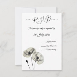 Einfache Elegante Minimalismus Schwarze und weiße  RSVP Karte