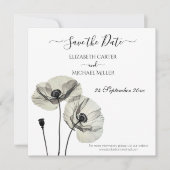 Einfache Elegante Minimalismus Schwarze und weiße Save The Date (Vorderseite)