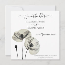 Einfache Elegante Minimalismus Schwarze und weiße  Save The Date