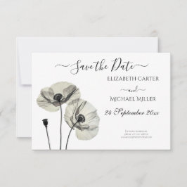 Einfache Elegante Minimalismus Schwarze und weiße  Save The Date