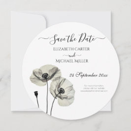 Einfache Elegante Minimalismus Schwarze und weiße  Save The Date