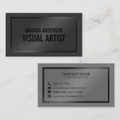 Einfache Elegante Minimalistisch Black | Visitenka Visitenkarte (Vorne/Hinten)