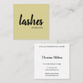 Einfache Elegante Minimalistisch Moderne Eyelashes Quadratische Visitenkarte (Vorne/Hinten)