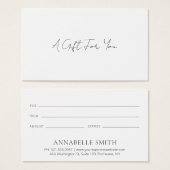 Einfache Elegante Minimalistisch Moderne Geschenkg (Vorne & Hinten)