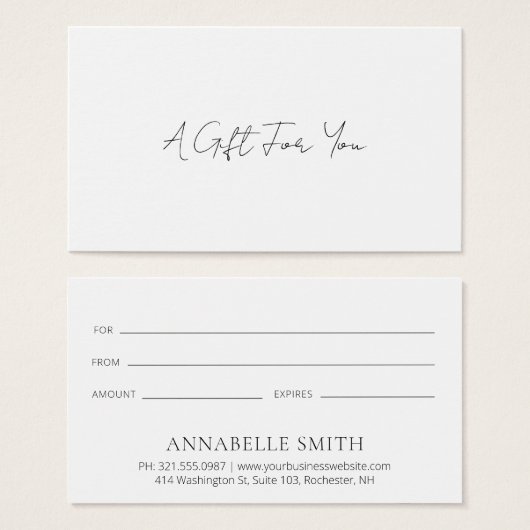 Einfache Elegante Minimalistisch Moderne Geschenkg (Vorne & Hinten)