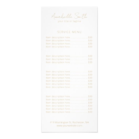 Einfache Elegante Minimalistisch Moderne Gold Werbekarte (Vorne)