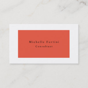 Einfache Elegante Minimalistisch Moderne Orange Ro Visitenkarte