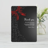 Einfache Elegante Minimalistisch Red Bow Dankeschö Dankeskarte (Stehend Vorderseite)