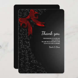 Einfache Elegante Minimalistisch Red Bow Dankeschö Dankeskarte