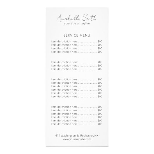 Einfache Elegante Minimalistisch Schwarz-Weiß-Mode Werbekarte (Vorne)