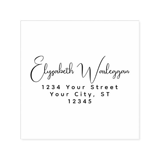 Einfache elegante Minimalistische #42-Namensadress Permastempel (Design)