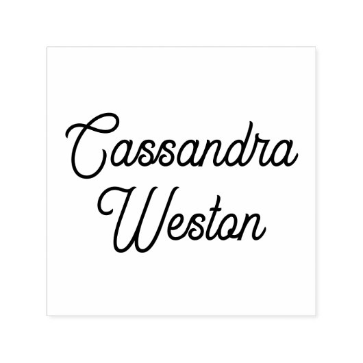 Einfache Elegante Minimalistische #7XL-Skriptbezei Permastempel (Design)