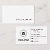 Einfache Elegante Minimalistische Berufliche Benut Visitenkarte (Vorne/Hinten)