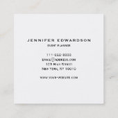 Einfache, elegante, minimalistische berufliche Qua Quadratische Visitenkarte (Rückseite)