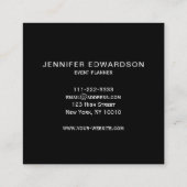 Einfache, elegante, minimalistische berufliche Qua Quadratische Visitenkarte (Rückseite)