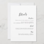 Einfache Elegante minimalistische Black&White-Deta Einladung (Vorderseite)