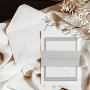 Einfache, elegante Minimalistische Blauen Hochzeit Einladungsbanderole