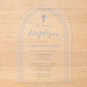 Einfache, elegante Minimalistische Blaufe Acryleinladungen (Vorderseite)