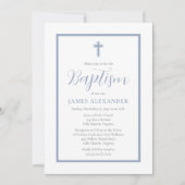 Einfache, elegante Minimalistische Blaufe Einladung (Vorderseite)