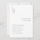 Einfache, elegante Minimalistische Foto Hochzeit Einladung (Rückseite)