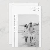 Einfache, elegante Minimalistische Foto Hochzeit Einladung (Vorne/Hinten)