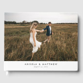 Einfache, elegante Minimalistische Foto Hochzeit Gästebuch (Vorderseite)