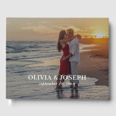 Einfache, elegante Minimalistische Foto Hochzeit Gästebuch (Vorderseite)