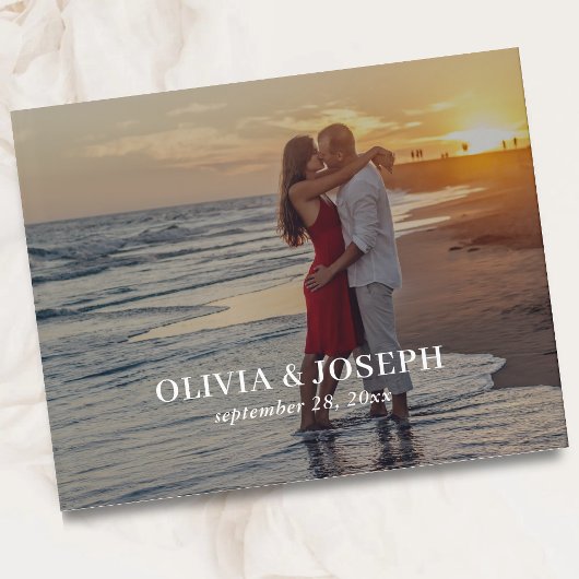 Einfache, elegante Minimalistische Foto Hochzeit Gästebuch