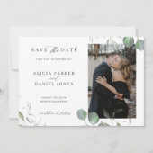 Einfache, elegante, minimalistische Foto Hochzeit Save The Date (Vorderseite)