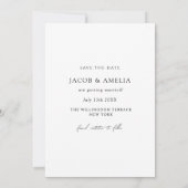 Einfache, elegante Minimalistische Foto Hochzeit Save The Date (Rückseite)
