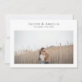 Einfache, elegante Minimalistische Foto Hochzeit Save The Date (Vorderseite)